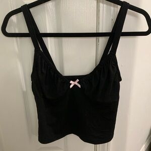 Black Women's Top with Pink Accent